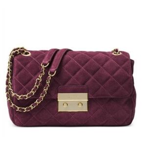 Michael Kors Sloan Plum Suede Shoulder Bag